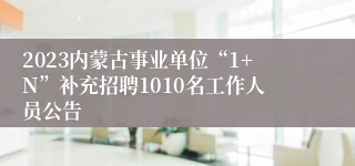 2023内蒙古事业单位“1+N”补充招聘1010名工作人员公告