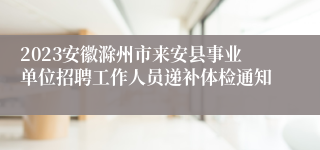 2023安徽滁州市来安县事业单位招聘工作人员递补体检通知