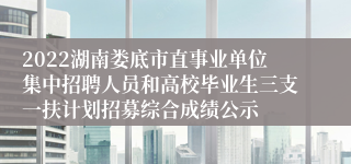 2022湖南娄底市直事业单位集中招聘人员和高校毕业生三支一扶计划招募综合成绩公示