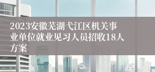 2023安徽芜湖弋江区机关事业单位就业见习人员招收18人方案