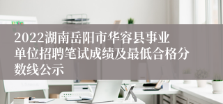 2022湖南岳阳市华容县事业单位招聘笔试成绩及最低合格分数线公示
