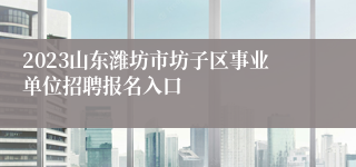 2023山东潍坊市坊子区事业单位招聘报名入口