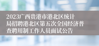 2023广西贵港市港北区统计局招聘港北区第五次全国经济普查聘用制工作人员面试公告