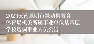 2023云南昆明市禄劝县教育体育局机关所属事业单位从基层学校选调事业人员公告