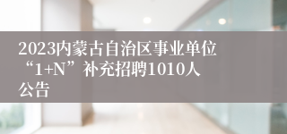 2023内蒙古自治区事业单位“1+N”补充招聘1010人公告