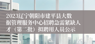 2023辽宁朝阳市建平县大数据管理服务中心招聘急需紧缺人才（第二批）拟聘用人员公示