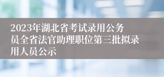 2023年湖北省考试录用公务员全省法官助理职位第三批拟录用人员公示