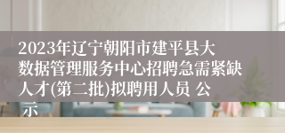 2023年辽宁朝阳市建平县大数据管理服务中心招聘急需紧缺人才(第二批)拟聘用人员 公 示