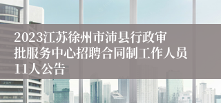 2023江苏徐州市沛县行政审批服务中心招聘合同制工作人员11人公告