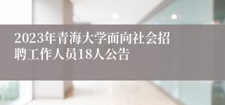 2023年青海大学面向社会招聘工作人员18人公告