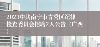 2023中共南宁市青秀区纪律检查委员会招聘2人公告（广西）