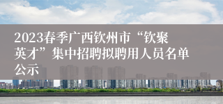 2023春季广西钦州市“钦聚英才”集中招聘拟聘用人员名单公示