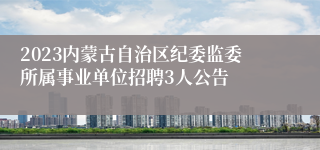 2023内蒙古自治区纪委监委所属事业单位招聘3人公告