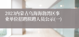 2023内蒙古乌海海勃湾区事业单位招聘拟聘人员公示(一)