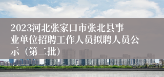 2023河北张家口市张北县事业单位招聘工作人员拟聘人员公示（第二批）