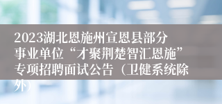 2023湖北恩施州宣恩县部分事业单位“才聚荆楚智汇恩施”专项招聘面试公告（卫健系统除外）