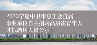 2023宁夏中卫市总工会直属事业单位自主招聘高层次青年人才拟聘用人员公示