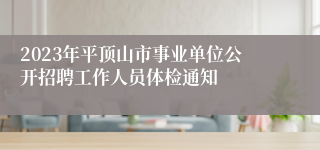 2023年平顶山市事业单位公开招聘工作人员体检通知