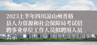 2023上半年四川凉山州普格县人力资源和社会保障局考试招聘事业单位工作人员拟聘用人员公示