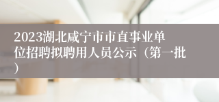 2023湖北咸宁市市直事业单位招聘拟聘用人员公示（第一批）