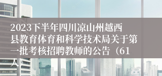 2023下半年四川凉山州越西县教育体育和科学技术局关于第一批考核招聘教师的公告（61人）