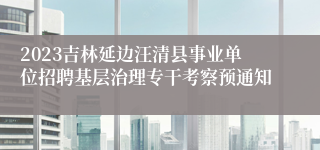 2023吉林延边汪清县事业单位招聘基层治理专干考察预通知