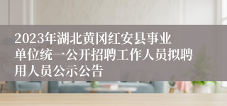 2023年湖北黄冈红安县事业单位统一公开招聘工作人员拟聘用人员公示公告