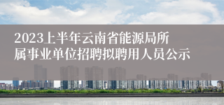 2023上半年云南省能源局所属事业单位招聘拟聘用人员公示