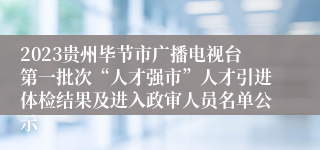 2023贵州毕节市广播电视台第一批次“人才强市”人才引进体检结果及进入政审人员名单公示