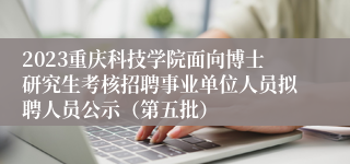 2023重庆科技学院面向博士研究生考核招聘事业单位人员拟聘人员公示（第五批）