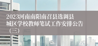 2023河南南阳南召县选调县城区学校教师笔试工作安排公告（三）