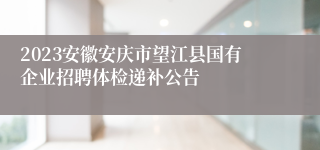 2023安徽安庆市望江县国有企业招聘体检递补公告