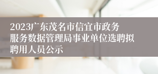 2023广东茂名市信宜市政务服务数据管理局事业单位选聘拟聘用人员公示