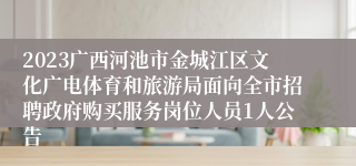 2023广西河池市金城江区文化广电体育和旅游局面向全市招聘政府购买服务岗位人员1人公告