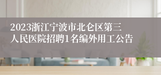 2023浙江宁波市北仑区第三人民医院招聘1名编外用工公告