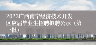 2023广西南宁经济技术开发区应届毕业生招聘拟聘公示（第一批）