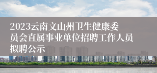 2023云南文山州卫生健康委员会直属事业单位招聘工作人员拟聘公示