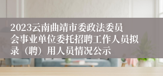 2023云南曲靖市委政法委员会事业单位委托招聘工作人员拟录（聘）用人员情况公示