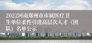 2022河南郑州市市属医疗卫生单位柔性引进高层次人才（团队）名单公示