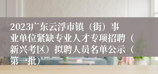 2023广东云浮市镇（街）事业单位紧缺专业人才专项招聘（新兴考区）拟聘人员名单公示（第一批）