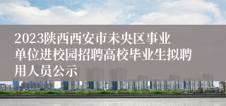 2023陕西西安市未央区事业单位进校园招聘高校毕业生拟聘用人员公示