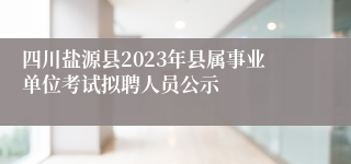 四川盐源县2023年县属事业单位考试拟聘人员公示