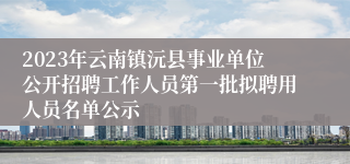 2023年云南镇沅县事业单位公开招聘工作人员第一批拟聘用人员名单公示