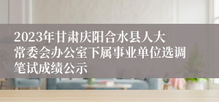 2023年甘肃庆阳合水县人大常委会办公室下属事业单位选调笔试成绩公示