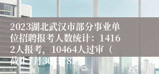 2023湖北武汉市部分事业单位招聘报考人数统计：14162人报考，10464人过审（截止7月30日18时）