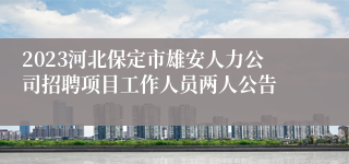 2023河北保定市雄安人力公司招聘项目工作人员两人公告