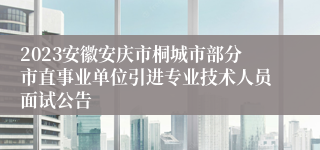 2023安徽安庆市桐城市部分市直事业单位引进专业技术人员面试公告