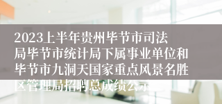 2023上半年贵州毕节市司法局毕节市统计局下属事业单位和毕节市九洞天国家重点风景名胜区管理局招聘总成绩公示