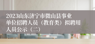 2023山东济宁市微山县事业单位招聘人员（教育类）拟聘用人员公示（二）
