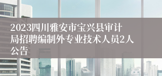 2023四川雅安市宝兴县审计局招聘编制外专业技术人员2人公告